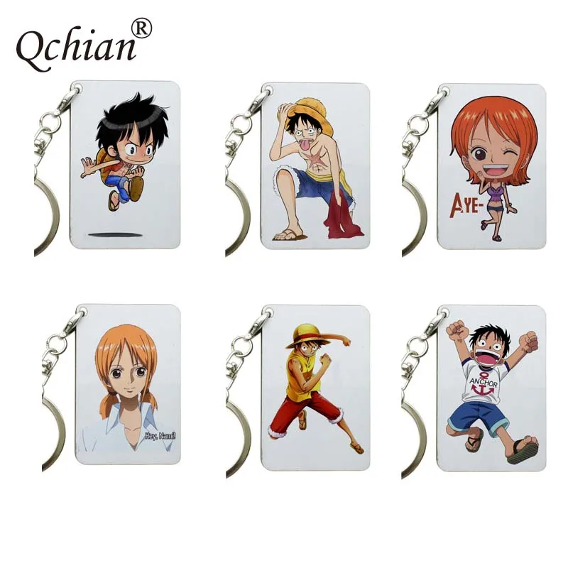 

Backpack Car Key Door Key Decoration Pendant Size 4cm*6cm Anime One Piece Beautiful Picture Wooden Keychian
