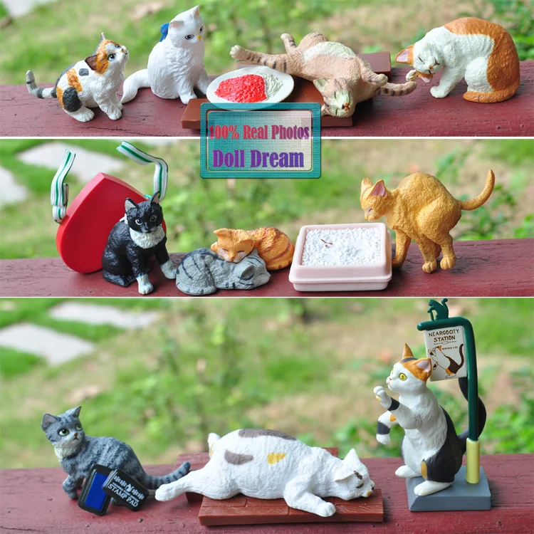 

10pcs/lot 3-6cm PVC High quality cute kawaii cat Scenes collection model toys for girls