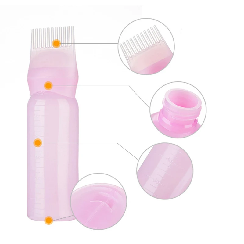 120ml Salon Applicator Brush Professional Hair Comb Bottles Empty Shampoo Dyeing Bottle Brush
