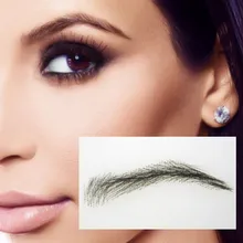 003Rihanna style henna eyebrows 1 pair black color fake eyebrow for women/human hair eyebrow/adult eyebrow
