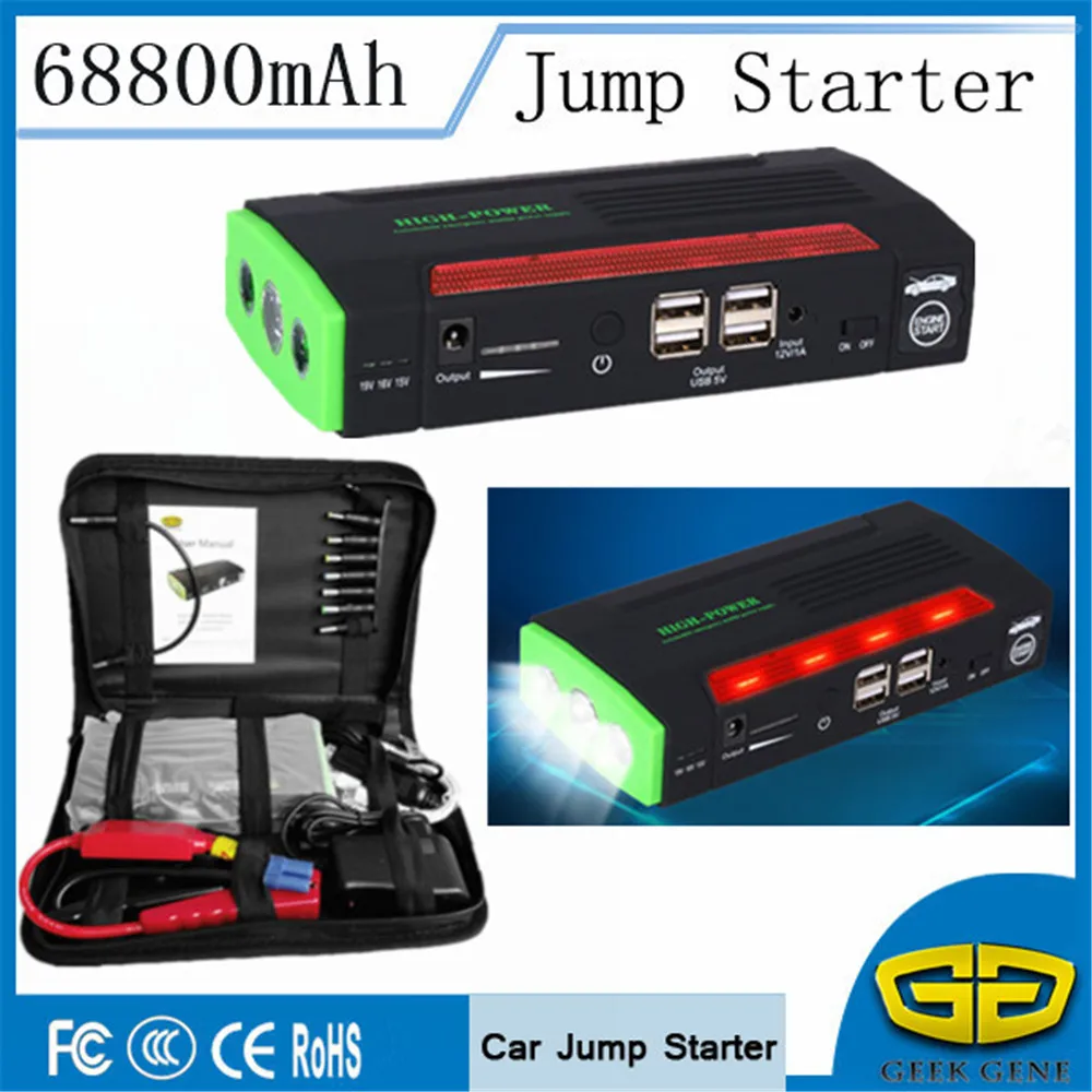 2018 Multi Function 68800mAh font b Car b font Jump Starter Portable Lighter 4USB Power Bank