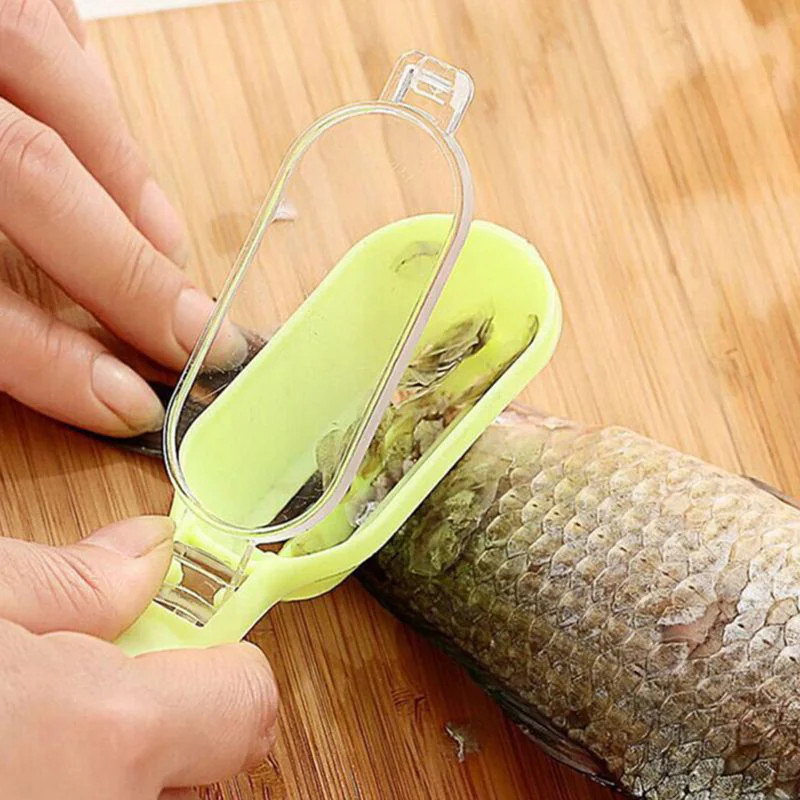 

Fish Scales Skin Remover Scaler and Knife Quick Cleaning Steel Plastic Scraper Kitchenware Fish Scale Remover Fishing Knife