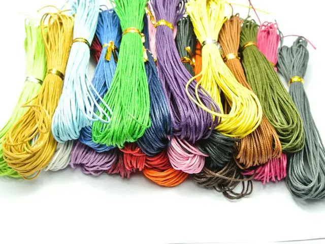200 Meters Mixed Color Waxed Cotton Beading Cord 1mm Bracelet Necklace accessories 20 Color Jewelry decorative