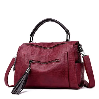 

Luxury Brand Women Leather Handbags Tassel Zipper Designer Crossbody Shoulder Bag Ladies 2018 Casual Tote Bags Bolsas Femininas