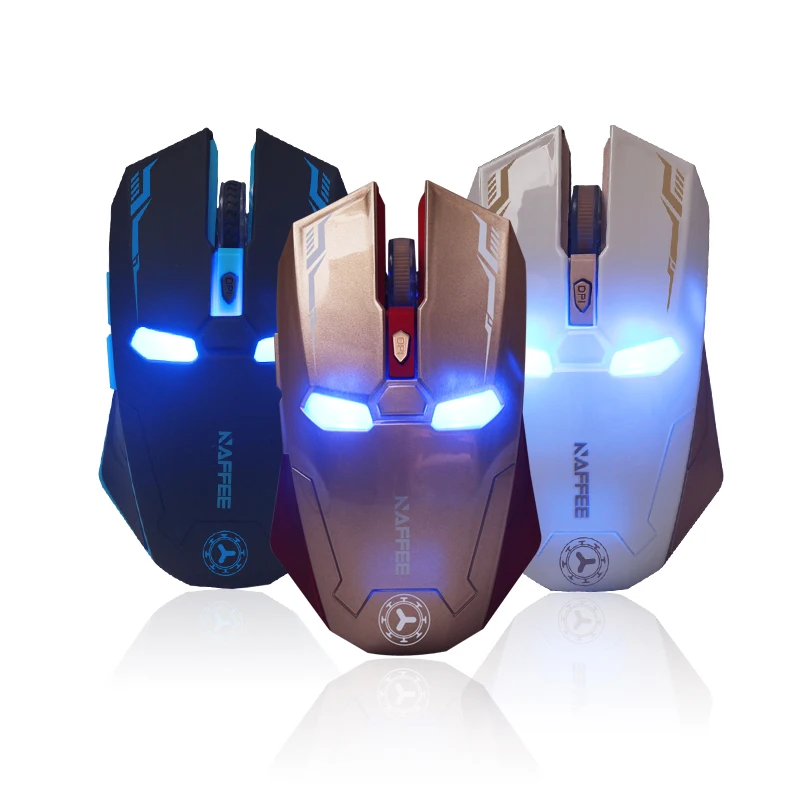 Беспроводная мышь Hongsund Iron Man 2019 игровая геймерская с кнопкой бесшумный клик для LOL
