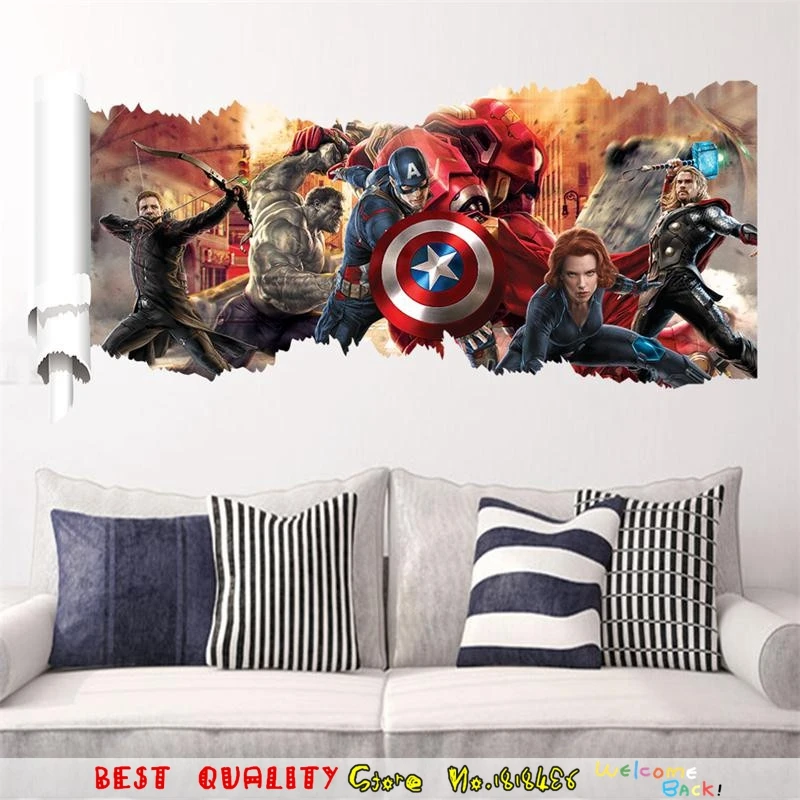 Marvel マーベル Avengers Endgame 壁紙素材ウォールステッカー 2シートタイプ アイアンマン キャプテン アメリカ ハルク マイティ Adhuganda Com