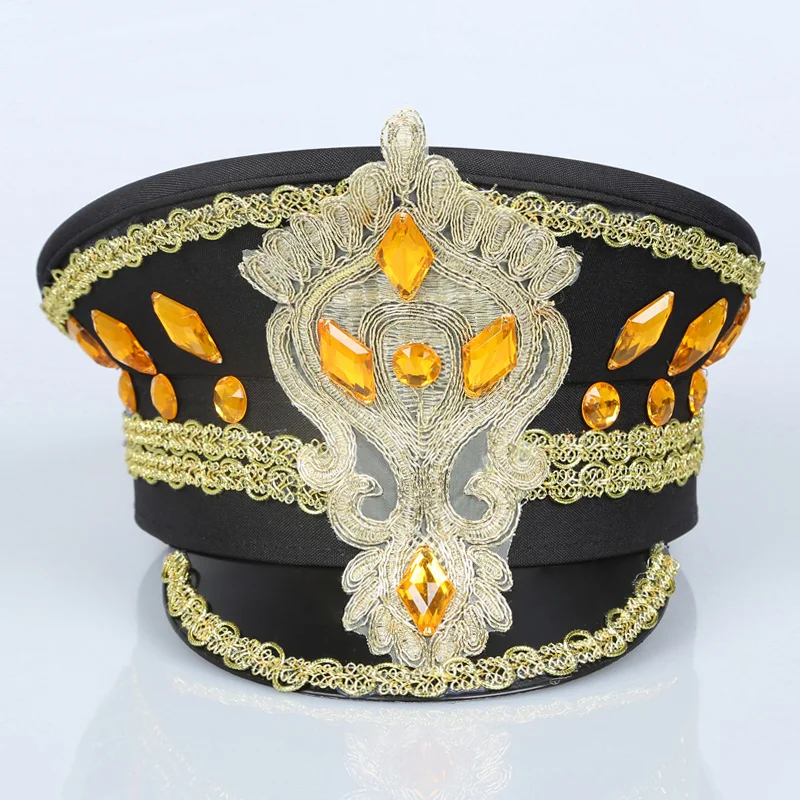 

new military camouflage large officer cap COS bar ds costumes cap accessories handmade hat