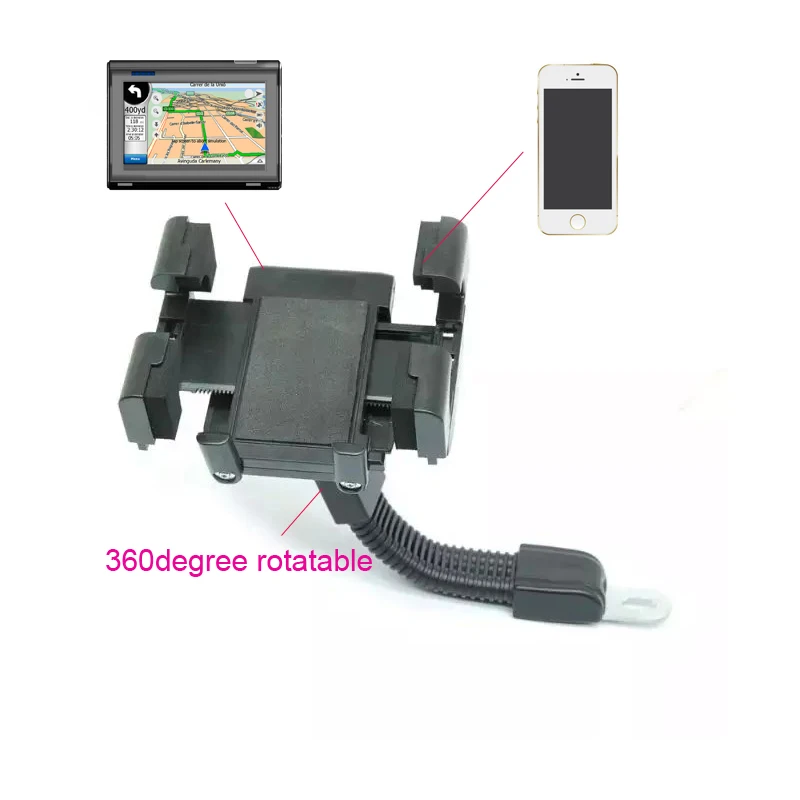 

360 degree Rotation Motorcycle Holder Stand Mount Bracket For Mobile Phone PDA GPS Navigation Rearview Mirror Mount Holder