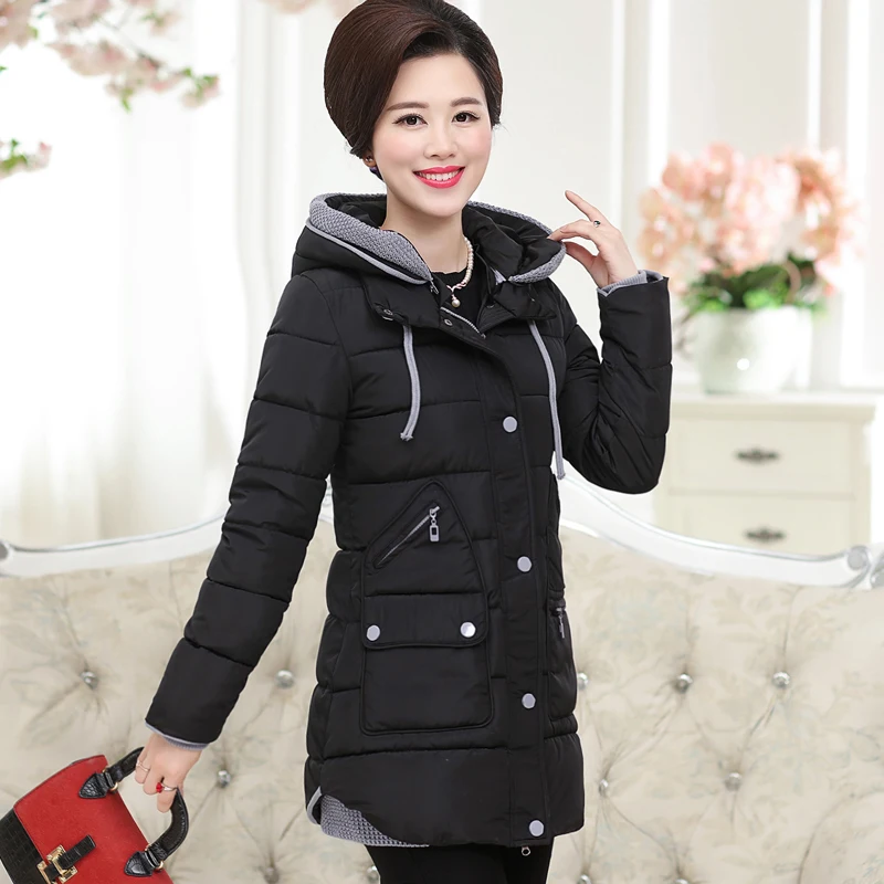 

2017 winter and winter version of Slim thicker down jacket cotton large size coat jacket 30-40 year-old middle-aged women