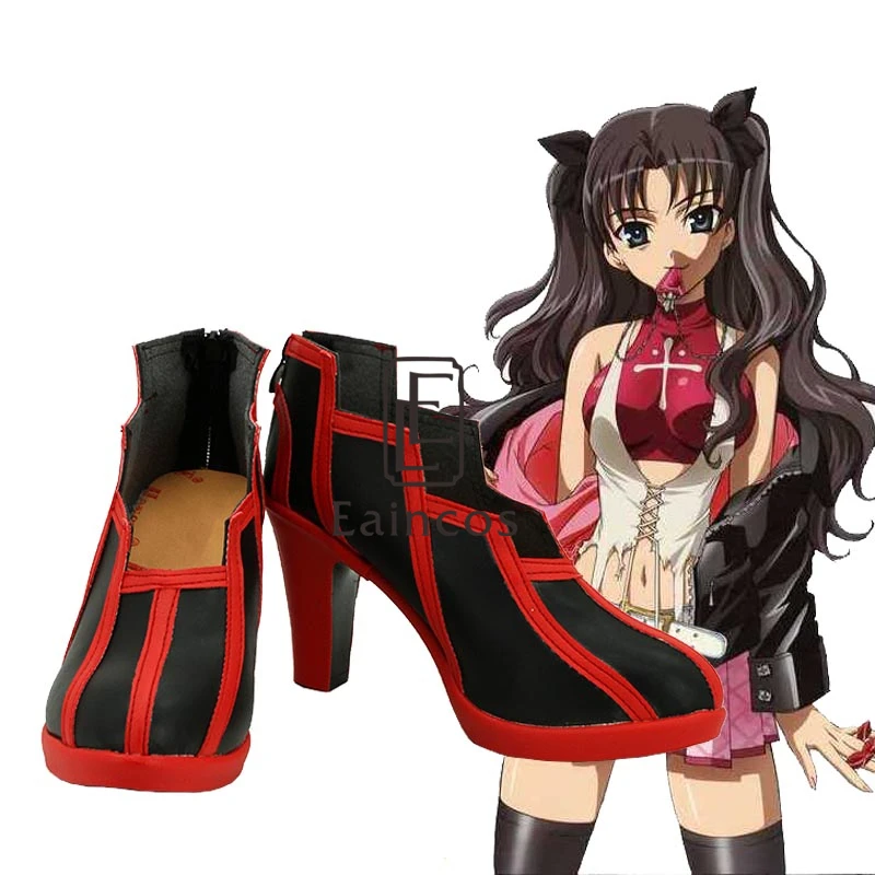 Fate/stay night Black Rin Tohsaka Cosplay Halloween Party Shoes Custom Made