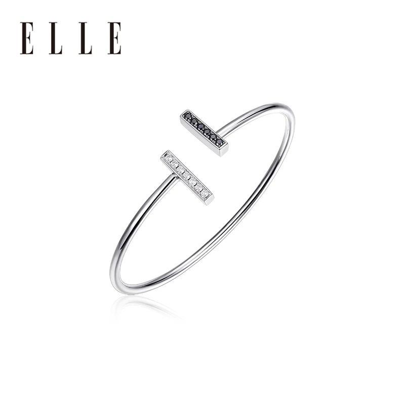 

Authentic Elle Bracelet Tuxedo Series S925 Silver Simple Temperament Business Cold Wind Opening Jewelry 5004110