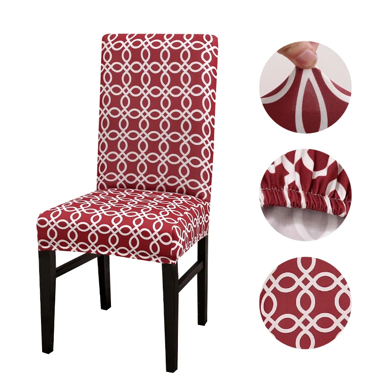 

Chair Cover Simple Spandex fabric Elastic Slipcover Modern Kitchen Seat Case Stretch Chair Cover For Banquet housse chairs 1pcs