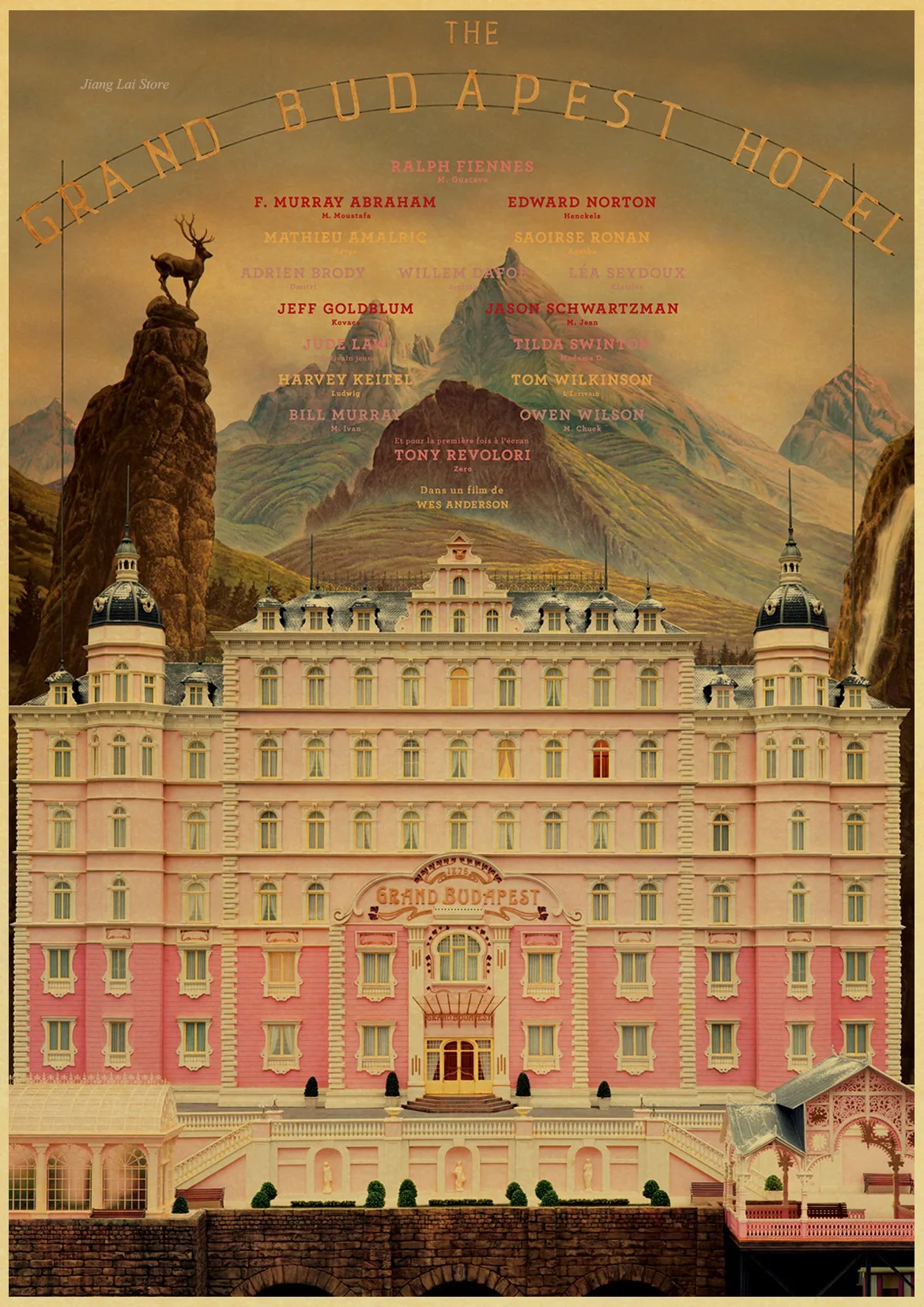 Классический фильм Wes Anderson фильм Grand Budapest отель ретро постер винтажный настенный Декор для дома Бар Кафе детская комната