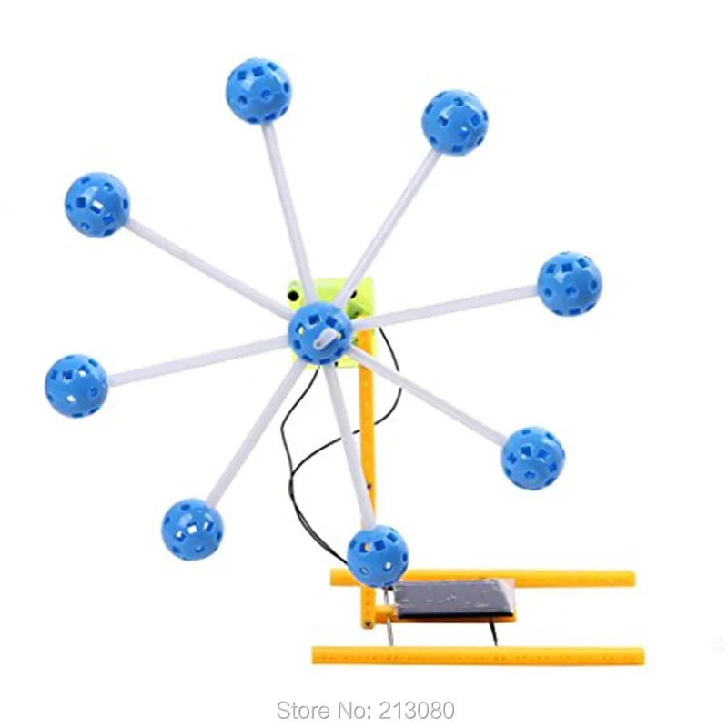 Solar Power Rotatable Ferris Wheel Fun 3D Metal DIY Miniature Model Kit  For Children Educational Toy (6)