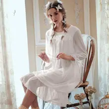 Платье для сна в стиле Лолиты; ночная рубашка; женская белая длинная Пижама с оборками; одежда для сна принцессы; ночная рубашка; wq1779