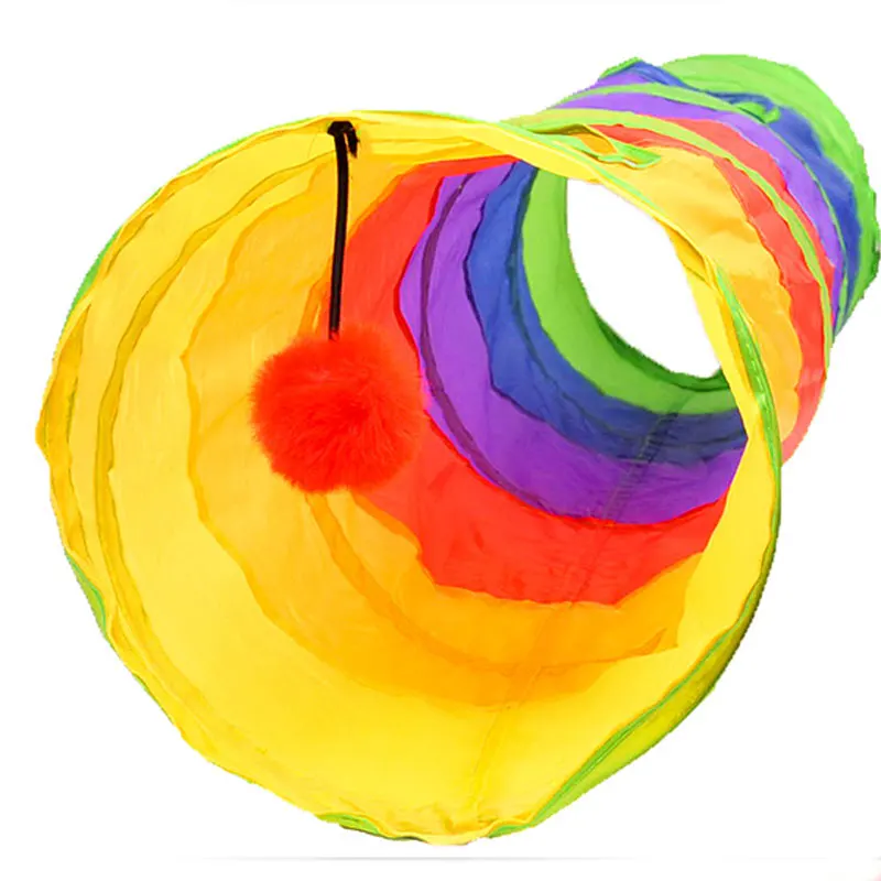 

Cat Tunnel Interactive Cats Toys Cat Tunnel Collapsible Two-Channel Cat Tunnel Foldable Color Cat Tunnel Kitten Cat Channel Toy