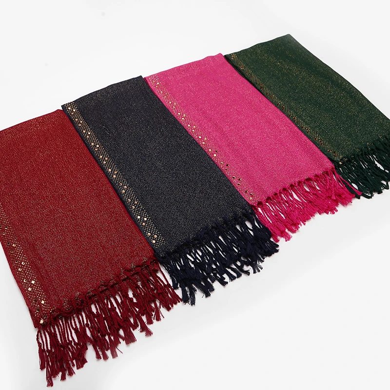 Лидер продаж женские блестящие однотонные шали с люрексом ободок на голову
