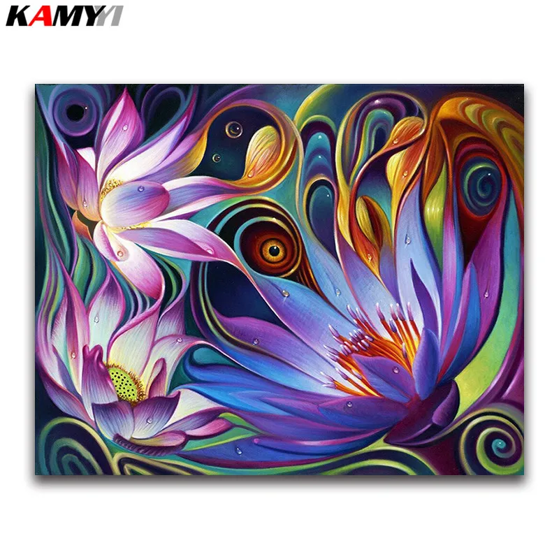 

5d Diy Diamond Painting Cross Stitch Flowers art Full Square Diamond Embroidery Flower Fantasy Diamond Mosaic cartoon floral 01