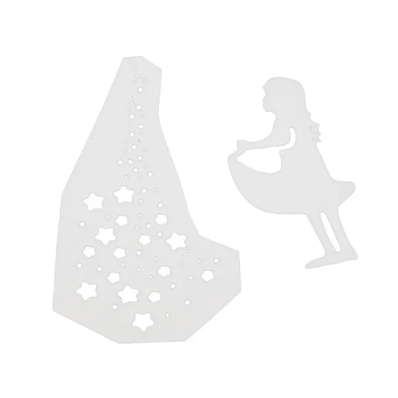 Wishing Girl Cutting Dies Stencil DIY Scrapbooking Embossing Paper Card Crafts