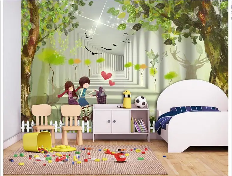3d Fototapete Benutzerdefinierte 3d Wandbild Tapete Wald Romantische Cartoon Kinderzimmer Hintergrundwand 3d Wohnzimmer Tapete 3d Wall Murals Wallpaper Photo Wallpapermural Wallpaper Aliexpress
