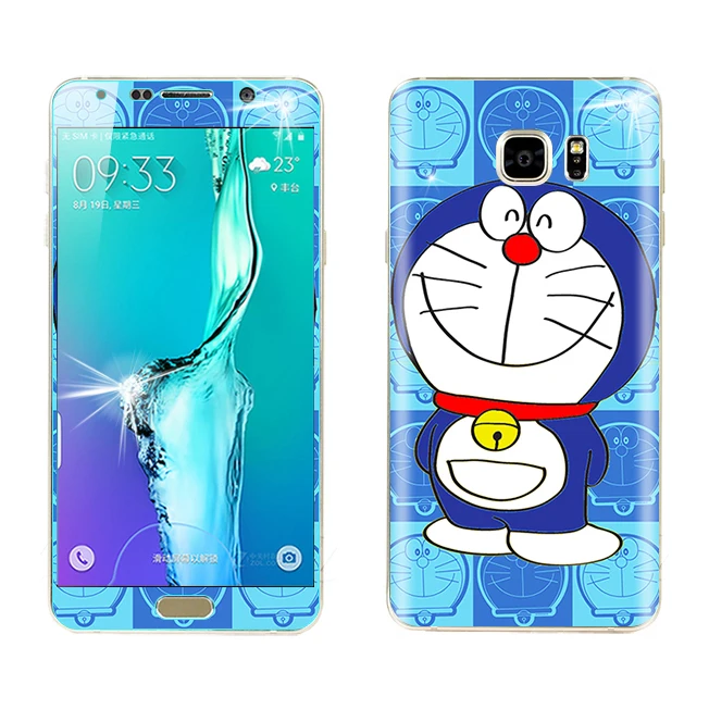 Smiling doraemon Brands Sticker For Samsung Galaxy Note 5 Tempered
