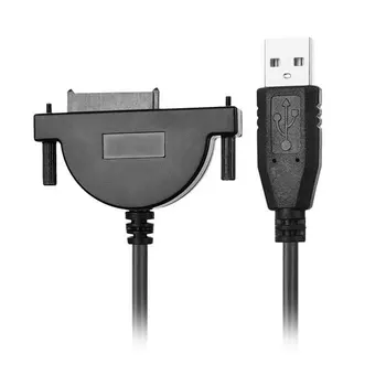 

Xiwai USB 2.0 to Slimline SATA 7+6 13Pin for DVD CR-ROM Drive Cable Adapter with Thumbscrew Locking