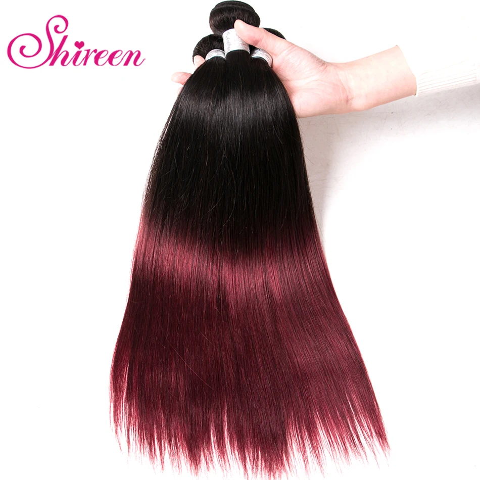 Бразильские прямые пучки волос 1B 99J бордовые двухцветные Омбре человеческие волосы пучки 3 шт remy волосы для наращивания 8-30 дюймов