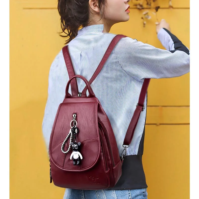 Повседневный женский рюкзак, брендовый кожаный женский рюкзак, дизайнерские сумки через плечо для женщин,, рюкзак для путешествий, нагрудная сумка, Mochila