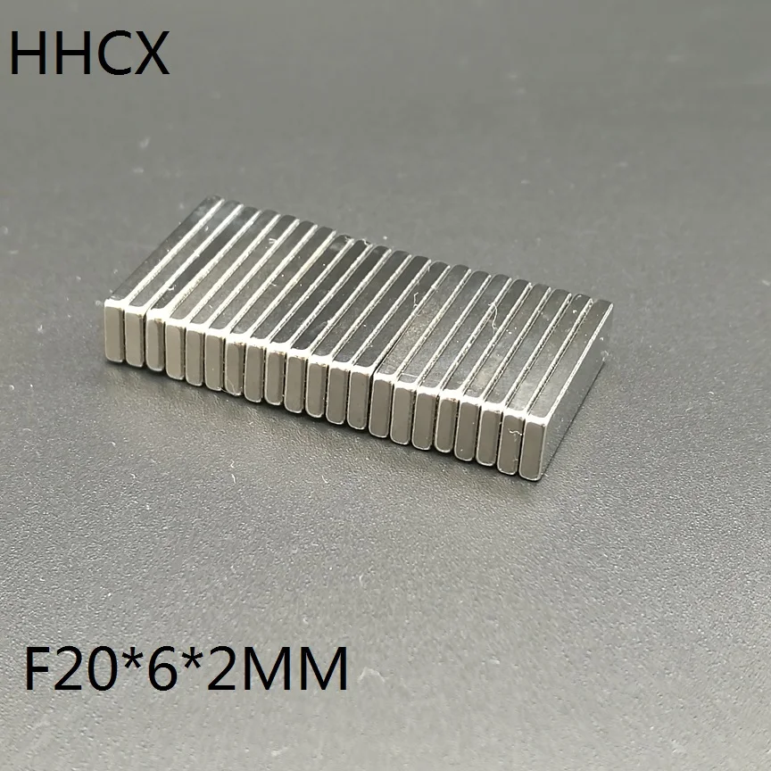 50 шт./лот F 20x6x2 мм N35 Сильный квадратный NdFeB редкоземельный магнит 20*6*2 мм неодимовые магниты 20 мм x 6 мм x 2 мм