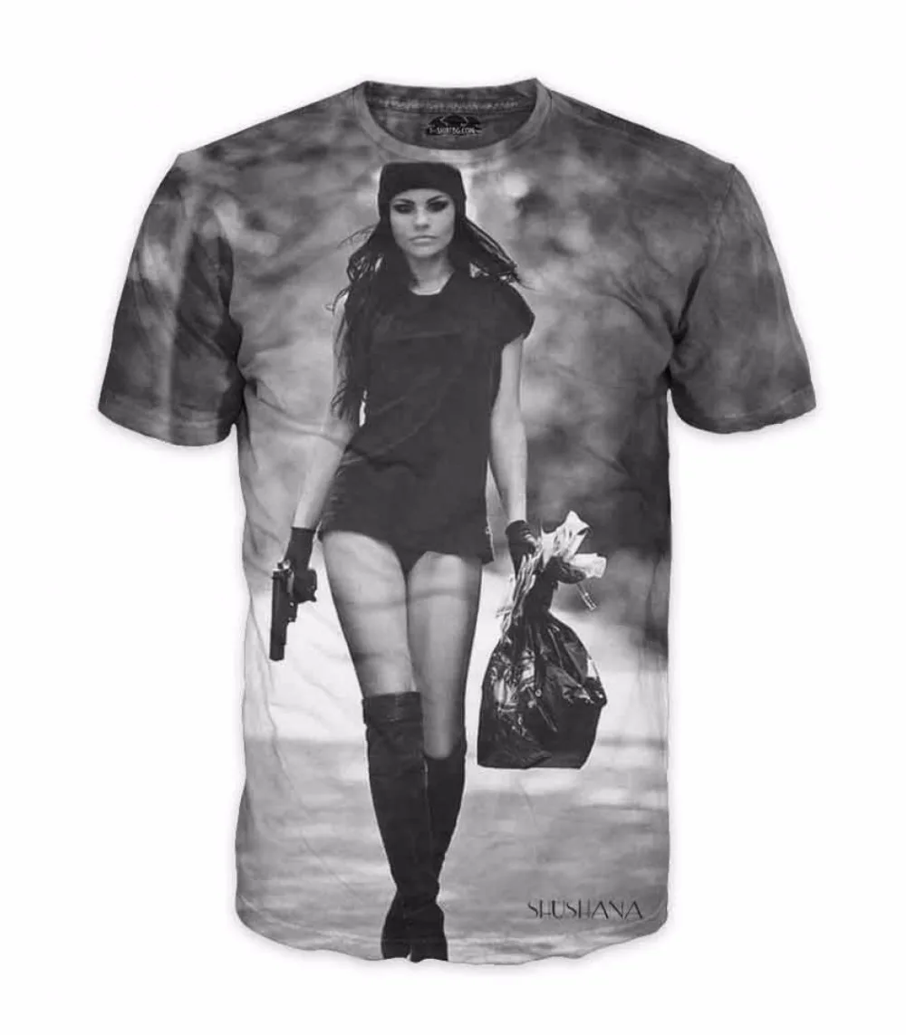 

2018 Fashion SHUSHANA Sexy Girl Printed T Shirt Fun Hip Hop Women Men Unisex T Shirt