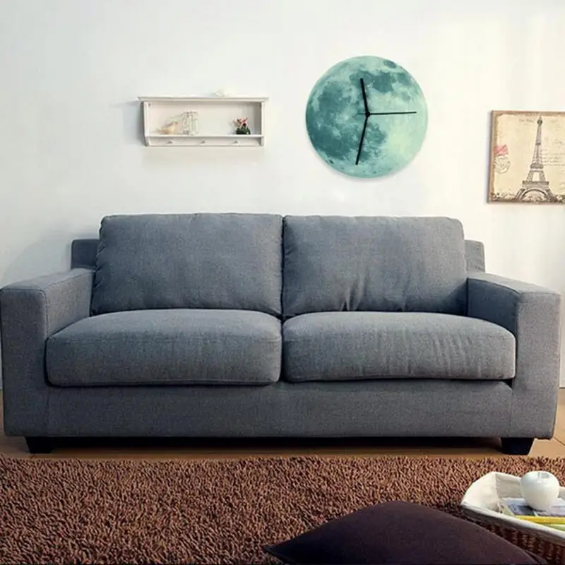 Tanie 3D świecące księżyc Luminous wodoodporne zegary ścienne diy fluorescencyjne dzieci zegar pokojowy ściany prezent na halloween naklejki na ścianę w formie zegara