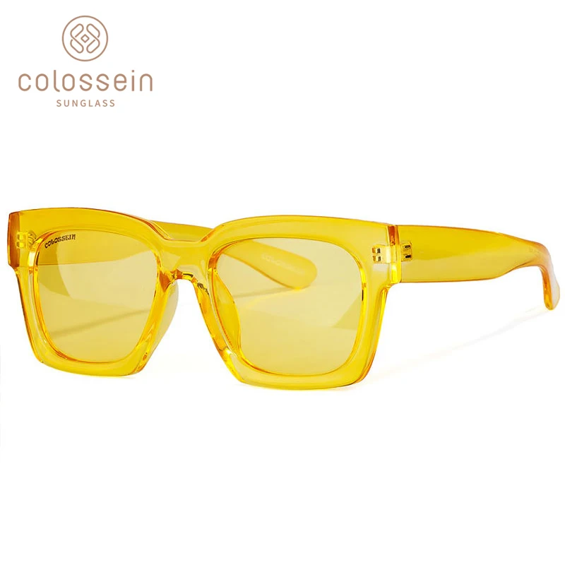 

COLOSSEIN Sunglasses Women Fashion Oversize Square Frame Colorful Lens Popular Adult Summer Glasses 2019 New Trend for Women