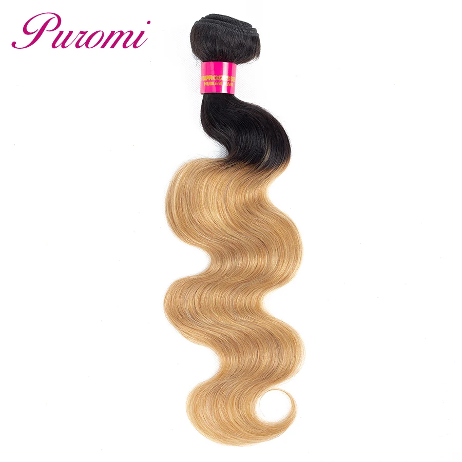Extensiones de Cabello Puromi paquetes de cabello indio Ombre onda del cuerpo cabello humano 3 paquetes 1 b/27 Remy de dos tonos la armadura del pelo Extensiones de Cabello Puromi paquetes de cabello indio Ombre onda del cuerpo cabello humano 3 paquetes 1 b/27 Remy de dos tonos la armadura del pelo