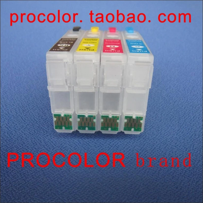 

PROCOLOR New Refillable Inkjet cartridges  European version,T1801-4,T1811-4 with Auto Reset chips for epson XP-215/415/305/405A