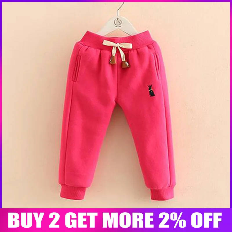 

BibiCola children pants spring autumn warm trousers baby boys girls winter plus thick velvet pants kids colorful cotton pants