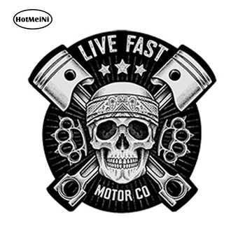 

HotMeiNi Waterproof Car Styling Vinyl 3D Stickers Skull Live Fast Auto Moto Car Decal Racing Motorcycle Tuning 13*13cm