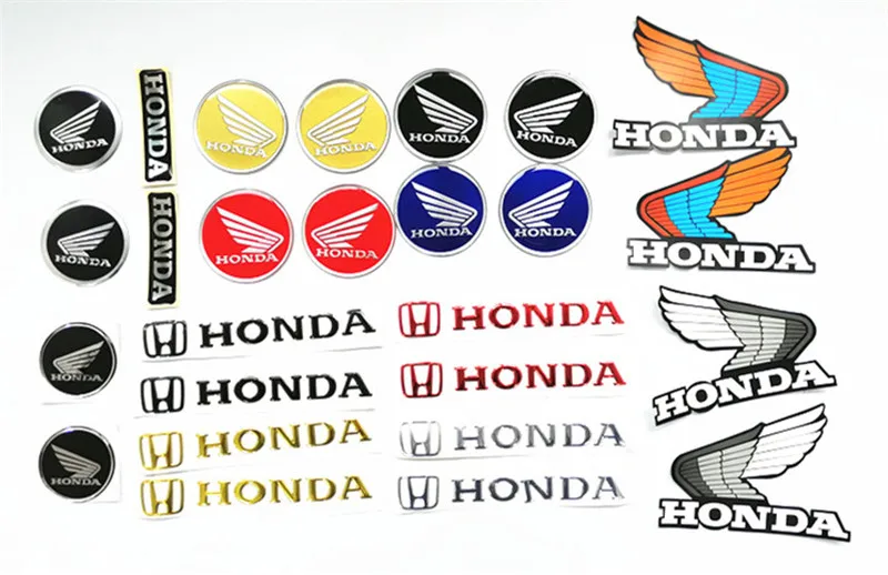 

Motorcycle 3d ROUND LOND wing Sticker Decals Logo for all SET honda red black gold yellow silver Blue 6CM 5.5CM color sticker