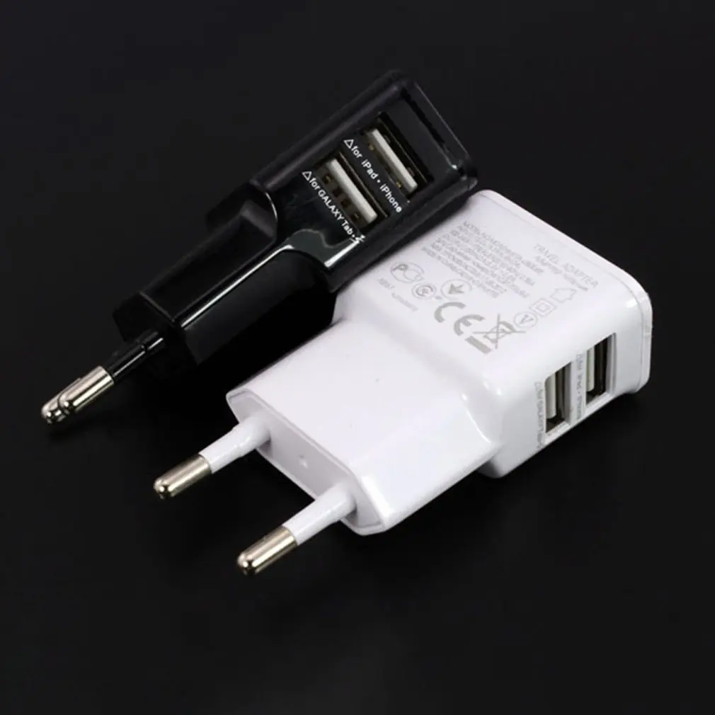 EU plug 5V 2A Dual USB Universal Mobile Phone Chargers Travel Power Charger Adapter Plug Charger for iPhone for Android