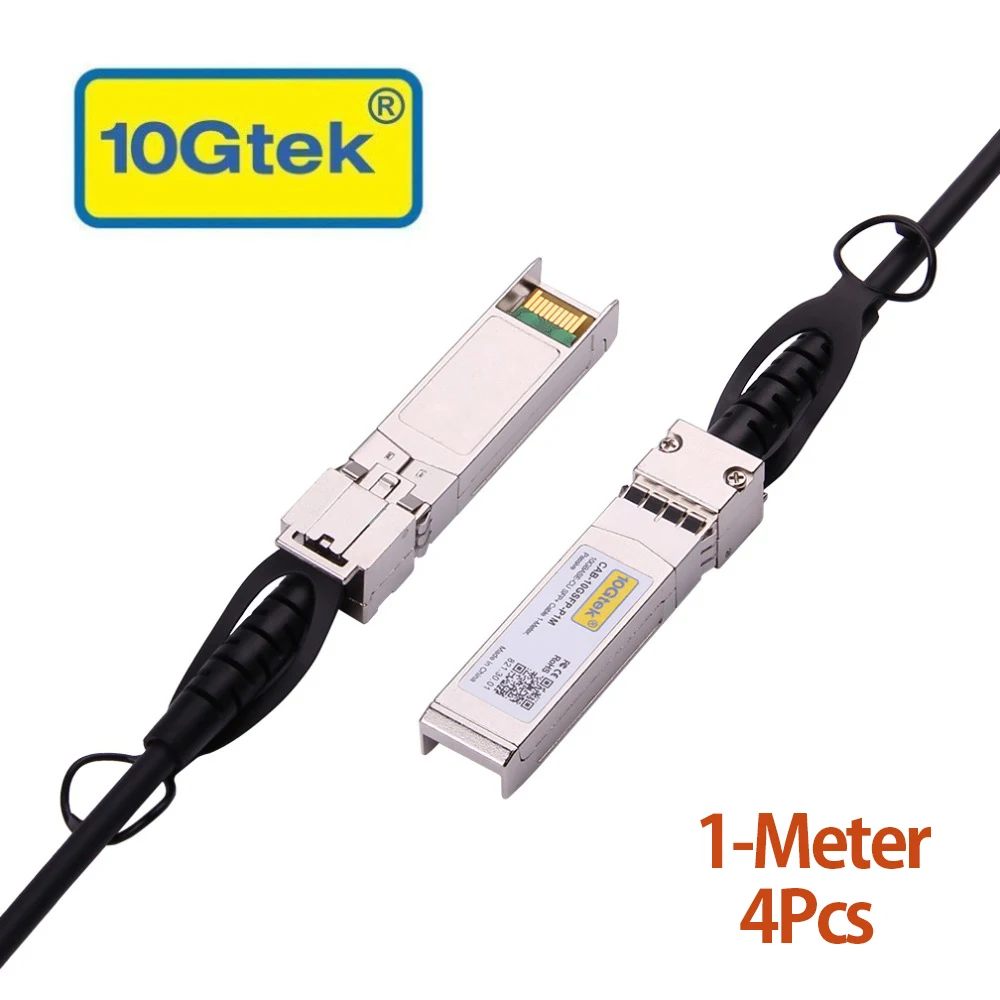 4 шт. 1 м SFP+ ЦАП кабель для SFP-H10GB-CU1M 10GBASE-CU пассивный прямой прикрепляемый медный Twinax SFP кабель также для Ubiquiti Mikrotik