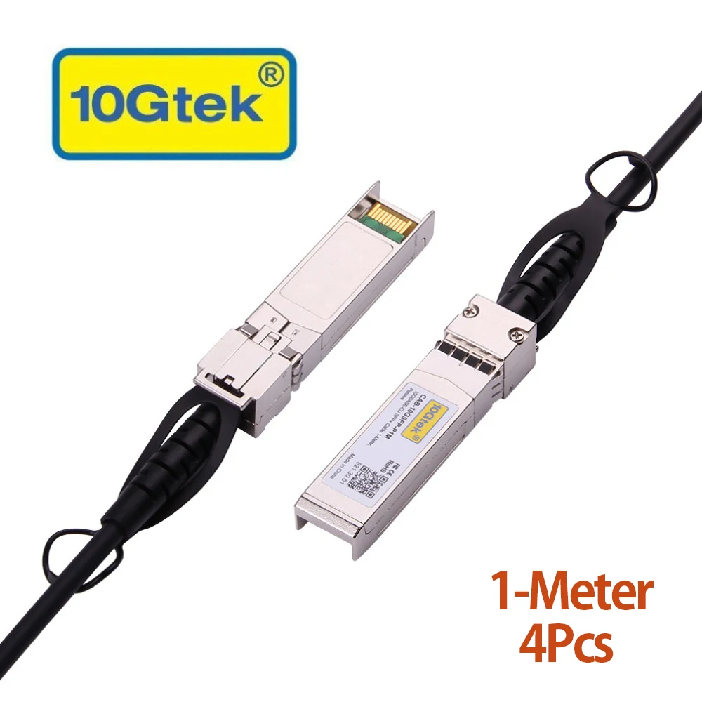 

4Pcs 1M SFP+ DAC Cable for SFP-H10GB-CU1M 10GBASE-CU Passive Direct Attach Copper Twinax SFP Cable also for Ubiquiti Mikrotik