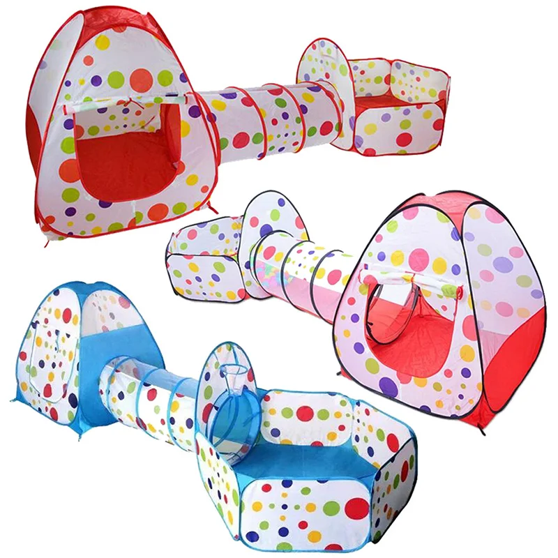 Portable 3in1 Child Kids Baby Play Tent Tunnel Ball Pit Playhouse Pop Up Druable 