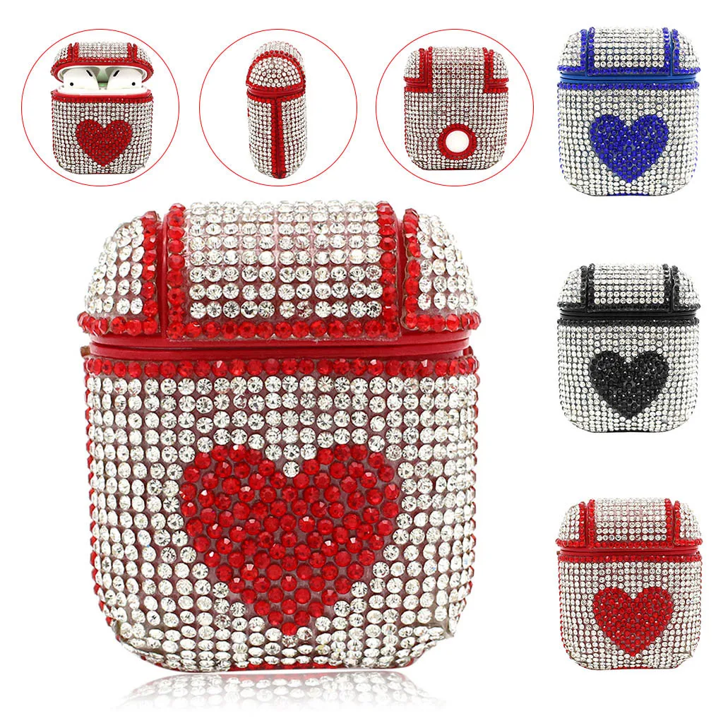 CARPRIE Bling Роскошные бриллианты heartshaped защитный чехол для airpods Drop.