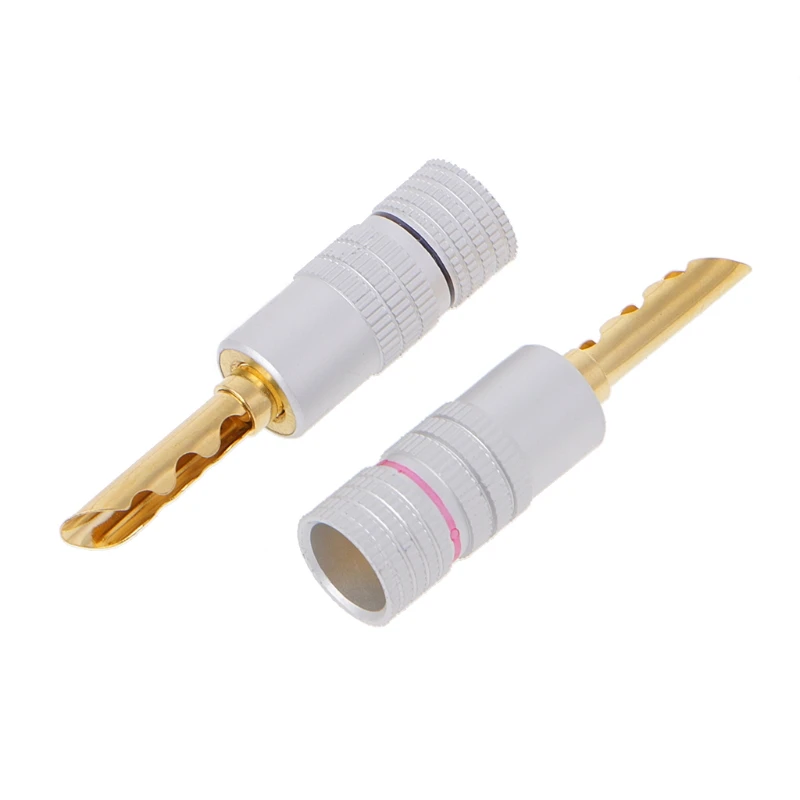 

8 Pcs Gold Plated Copper BFA 4mm Banana Plug Adapter Wire Speaker Connectors