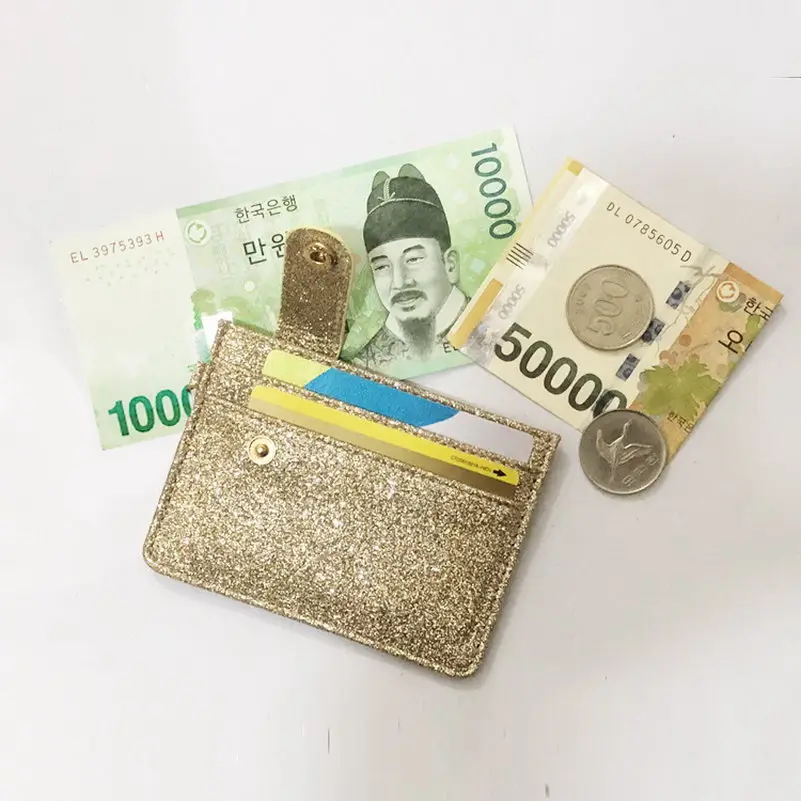 KANDRA Новый женский модный блестящий кожаный Засов ID держатель для кредитных карт