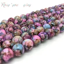 6 8 10 мм изысканный узор стеклянные бусины разделитель ювелирные изделия объемные бусины для DIY изготовления браслета ожерелье ювелирные изделия#01