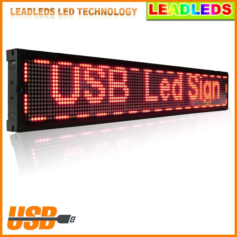 

40x6.3 inches store Indoor advertising Red USB Programmable LED display board Scrolling Message Led sign