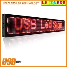 40x6 3 inches store Indoor advertising Red USB Programmable LED display board Scrolling Message Led sign