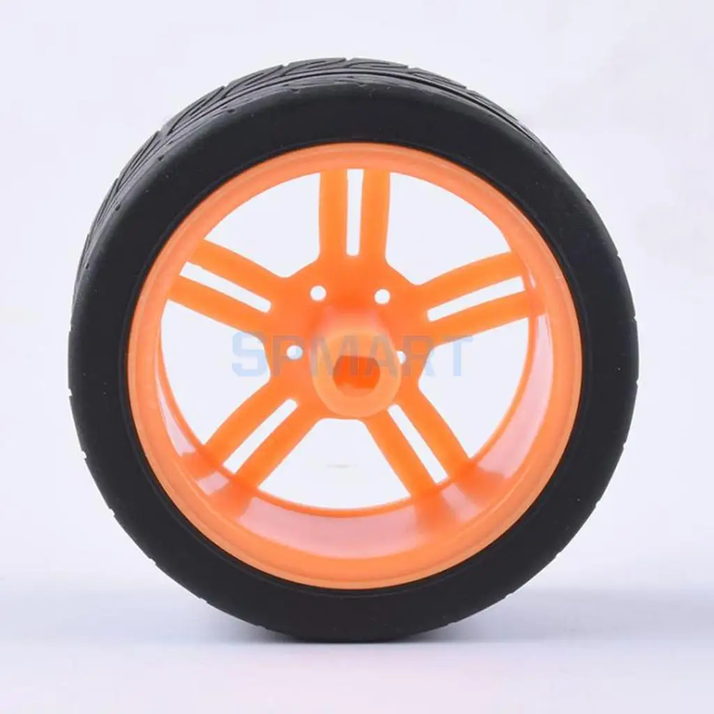 2pcs Rubber Tire TT Motor Car Wheel Smart Car Wheel for Robot Car RC Model Car Kids DIY Toy Car accessories