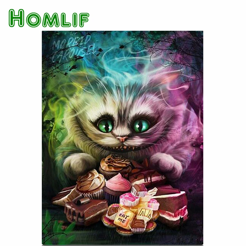 

HOMLIF 5D DIY Diamond Embroidery sale Alice black cat 3d Picture Full,Diamond Painting,Cross Stitch,3D,Diamond Mosaic,Halloween