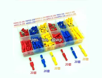 

240Pcs / box Female male Insulated Spade joint Connector Crimp Terminal Connectors Cable Wire Connector